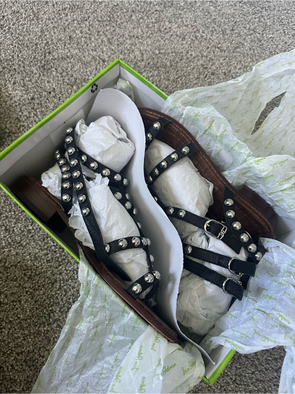Sam Edelman Black Leather Women’s Sandals - Picture 6 of 9
